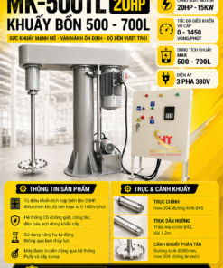 MÁY KHUẤY PHÂN TÁN MK-500TL 20HP BEN THUỶ LỰC