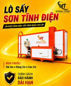 Lò sấy sơn tĩnh điện lên nhiệt bằng điện:bếp hồng ngoại cao cấp 6x2x2m