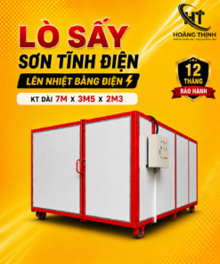 Lò sấy sơn tĩnh điện KT Dài 7m x 3m5 x 2m3 lên nhiệt bằng điện