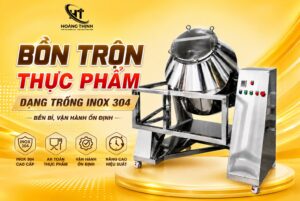 Bồn trộn thực phẩm dạng trống inox 304 bền bỉ, vận hành ổn định