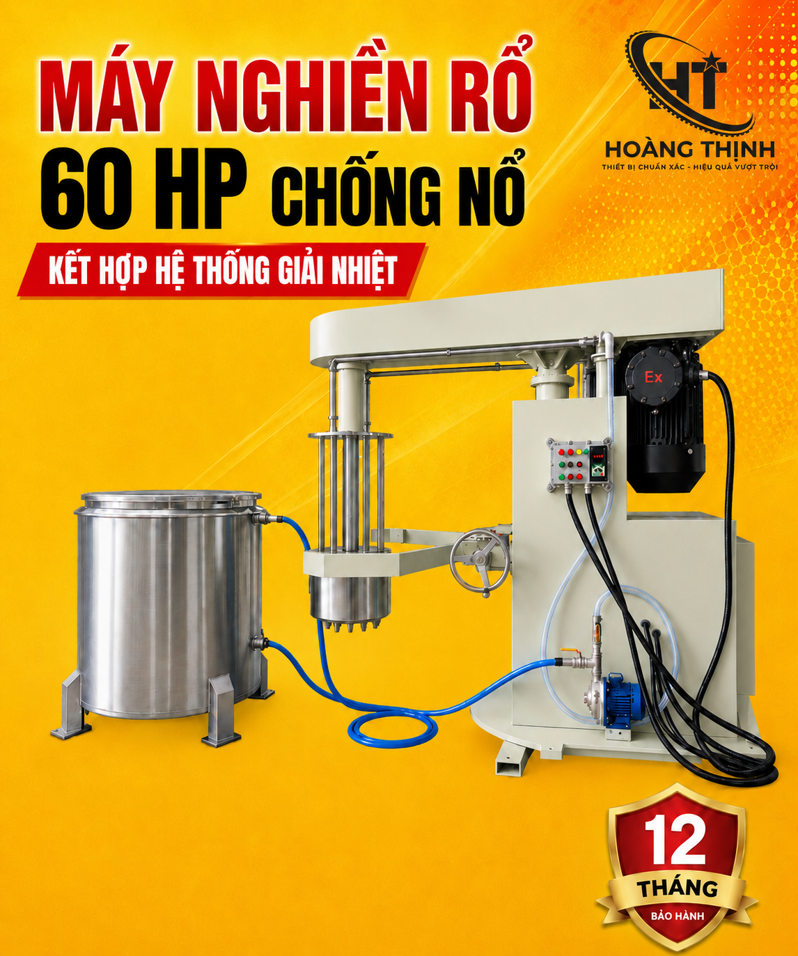 Máy nghiền nổ 60Hp chống nổ kết hợp hệ thống giải nhiệt