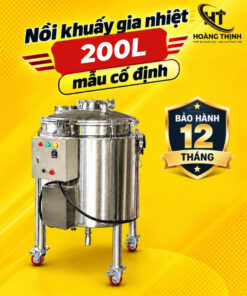 Nồi khuấy gia nhiệt 200L mẫu cố định tại Thiết bị Hoàng Thịnh