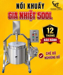 Nồi khuấy gia nhiệt 500L chế độ nghiêng đổ tại Thiết bị Hoàng Thịnh